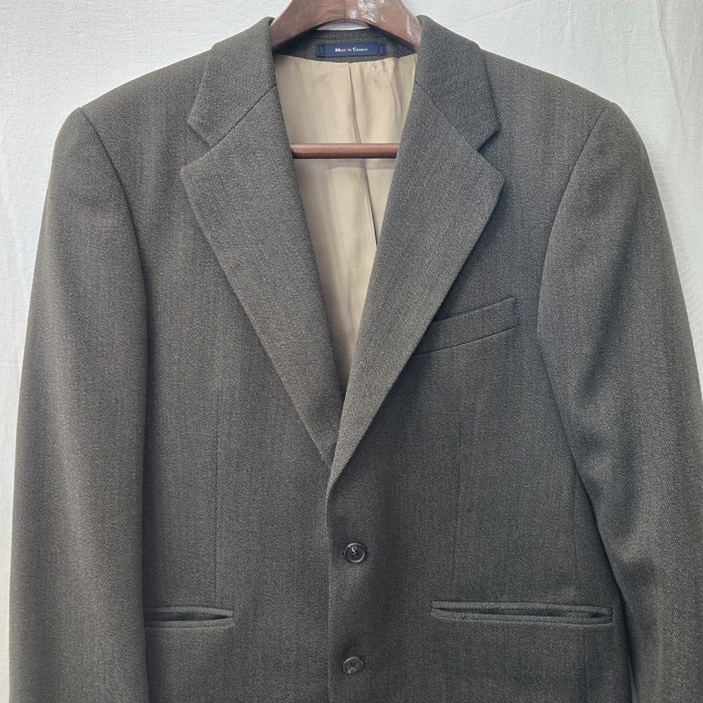 Vtg Chaps Ralph Lauren 42R 100% Wool Blazer Suit Jacket Sport Coat Canada Made